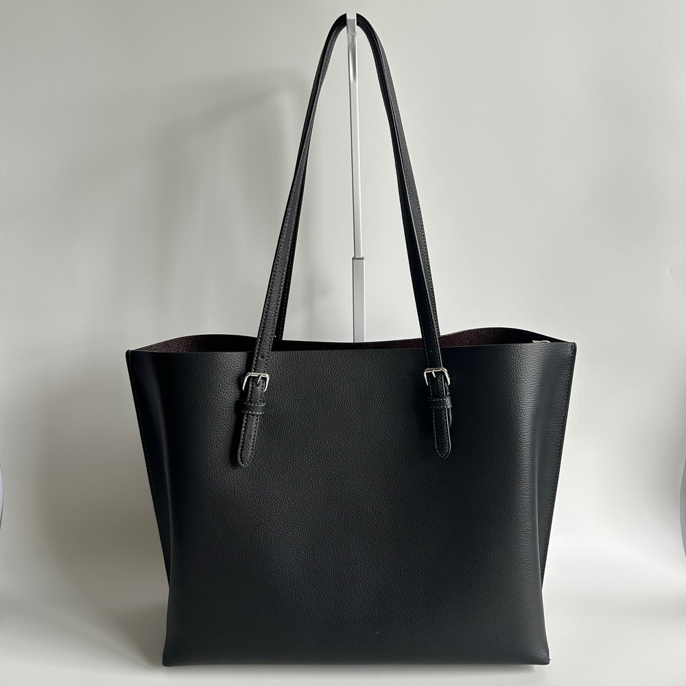 Coach Mollie Tote Black Pebbled Leather Shoulder Bag 1671 Excellent - Picture 2 of 13